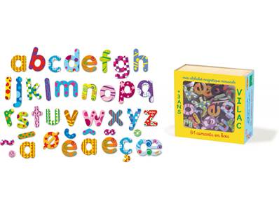 VILAC - Magnets alphabet 56 lettres minuscules en bois