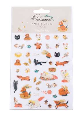 MOULIN ROTY - Planche de 46 stickers animaux les parisiennes (emb/6)