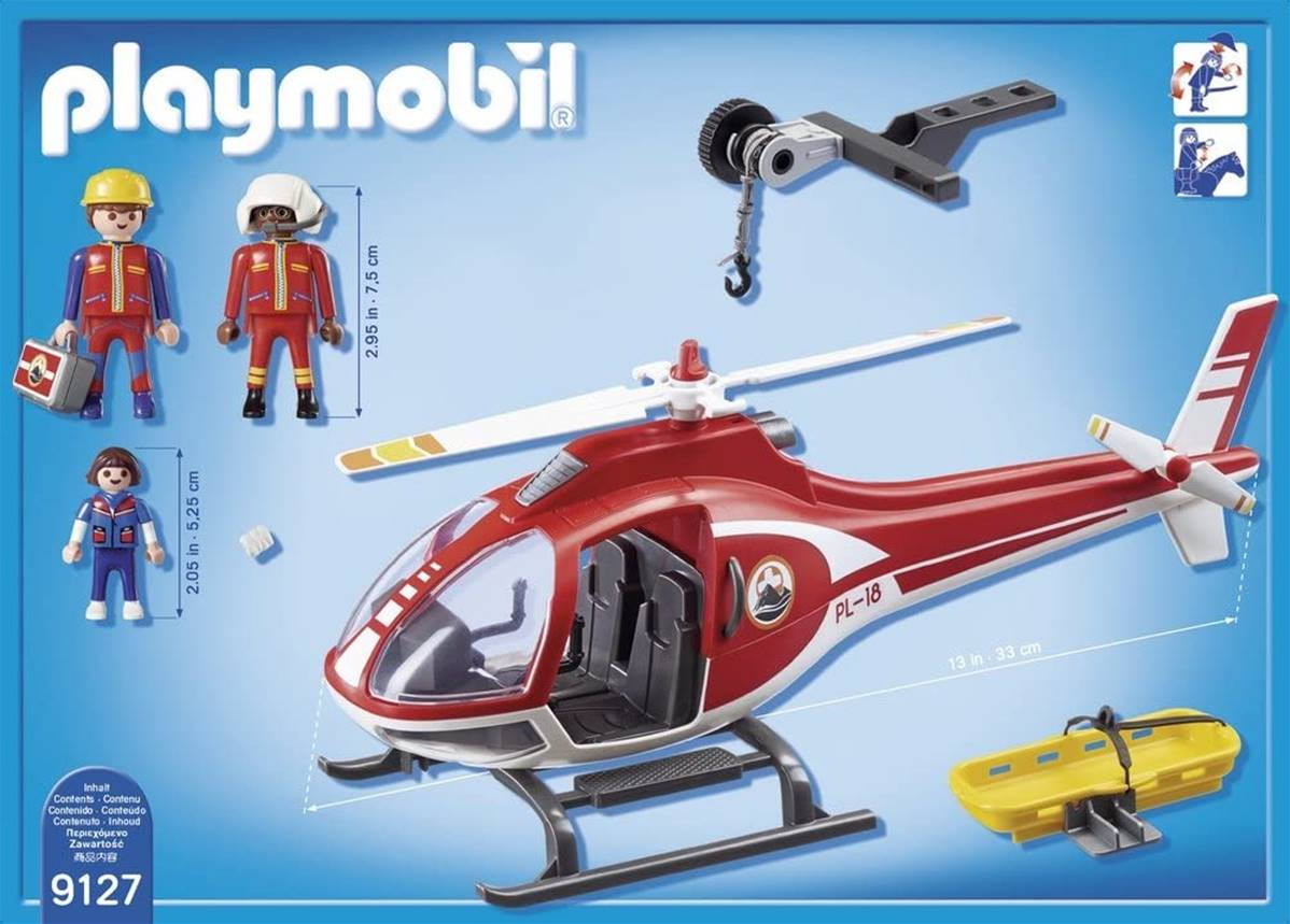PLAYMOBIL A1802835 SECOURISTES MONTAGNES +HELICO PLL9127