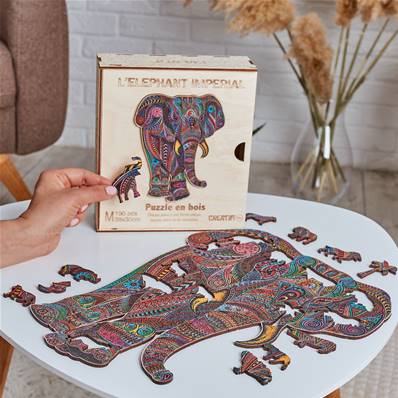 CreatifWood - Puzzle en bois l'eléphant impérial