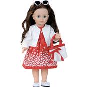 PETITCOLLIN - Marie-françoise classique 40cm madone robe rouge