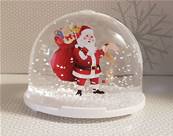 JLK - Boule à neige igloo effet photo socle blanc neige visuel 3
