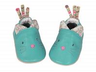 MOULIN ROTY - Chaussons cuir chat les pachats 12/18 m