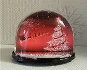 JLK - Boule à neige igloo effet photo socle noir neige visuel 2