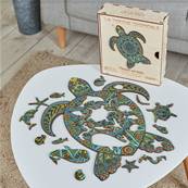 CreatifWood - Puzzle en bois la tortue tropicale