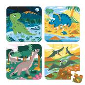 JANOD - 4 puzzles evolutifs- dinosaures (6-9-12-16 pcs)
