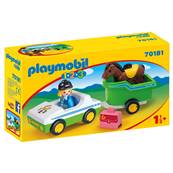 PLAYMOBIL - Cavaliere +voiture +remq 1.2.3