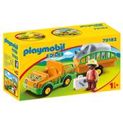 PLAYMOBIL - Veterinaire +vehicule + rhino 1.2.3 pll70182