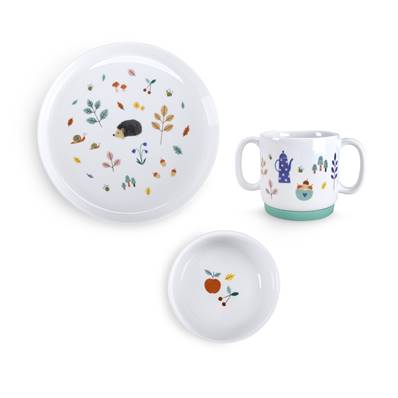 MOULIN ROTY - Set vaisselle porcelaine pomme des bois