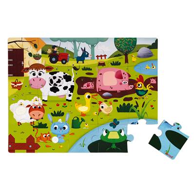 JANOD - Puzzle tactile les animaux de la ferme - 20 pcs