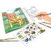 TOP MODEL- 11385 - Dino World album à colorier avec crayons de couleur