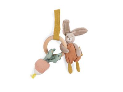 MOULIN ROTY - Hochet anneau bois lapin Trois petits lapins