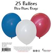 CDA - 25 ballons bleu, blanc,rouge12'' (30 cm)