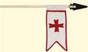 VAH - Lance, fanion blanc avec croix rouge, 107 cm