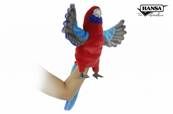 HANSA - Rosella rouge marionnette 50cmh