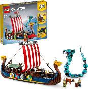 LEGO CREATOR  31132 Creator 3-en-1 Le Bateau Viking et Le Serpent de Midgard