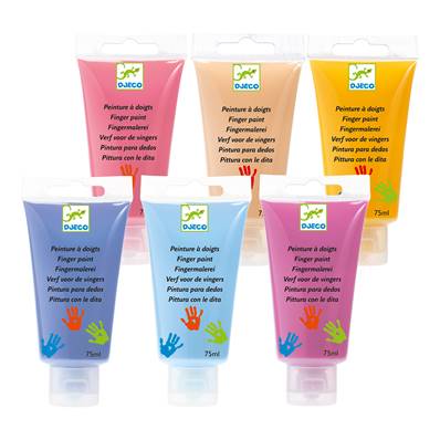DJECO - 6 tubes de peinture à doigts sweet