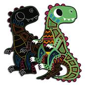 JANOD - Scratch art dinosaures silhouettes